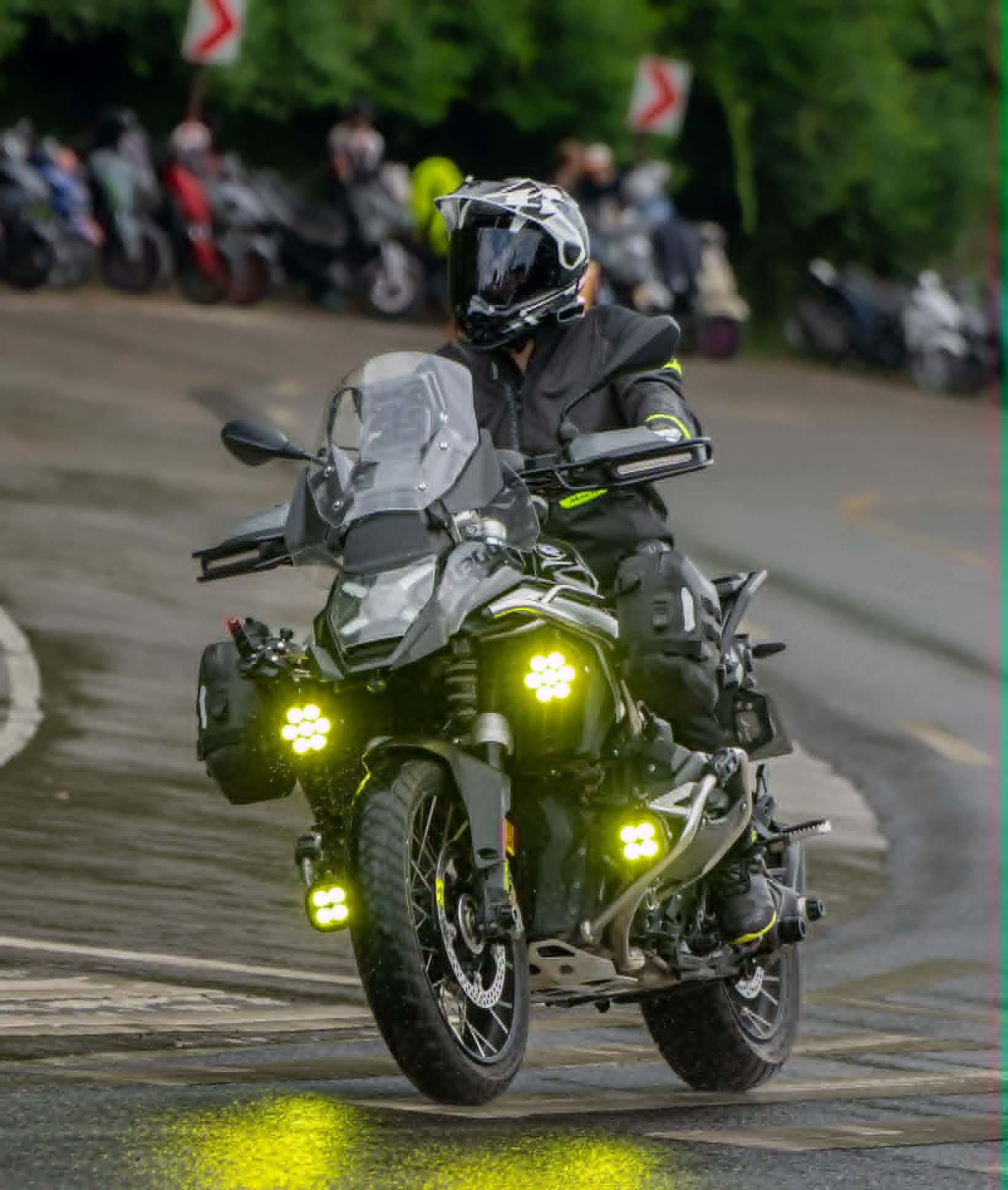 Straid Bikerz rider on an adventure motorcycle
